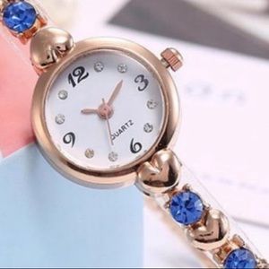Blue & Rose Goldtone Bracelet Watch